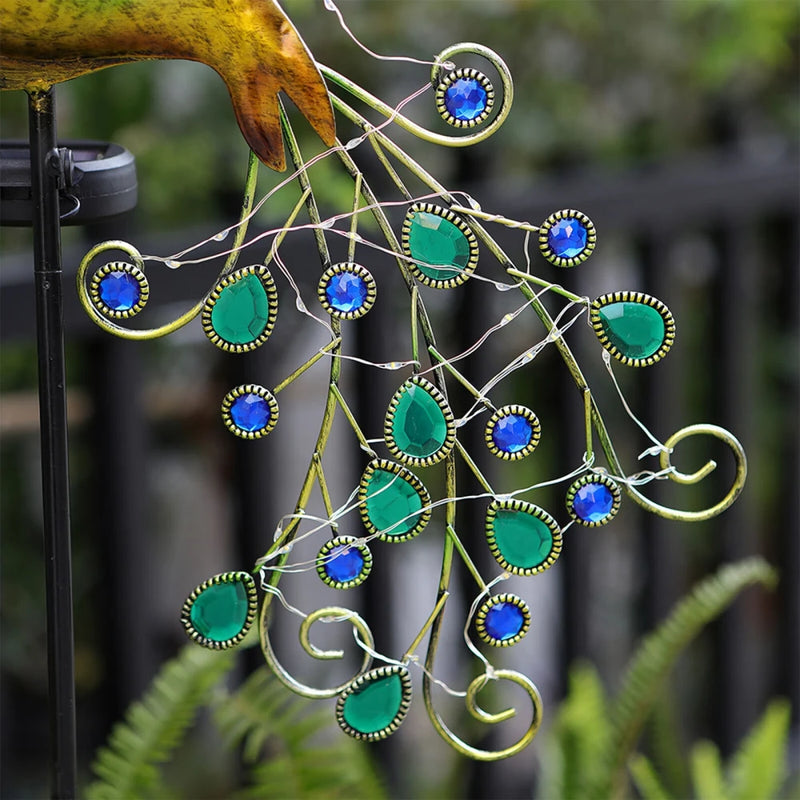 solar LED peacock garden lamp, view 6 - MRSLM