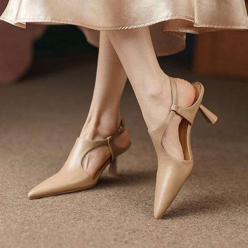 pointed toe high heel leather sandals - MRSLM