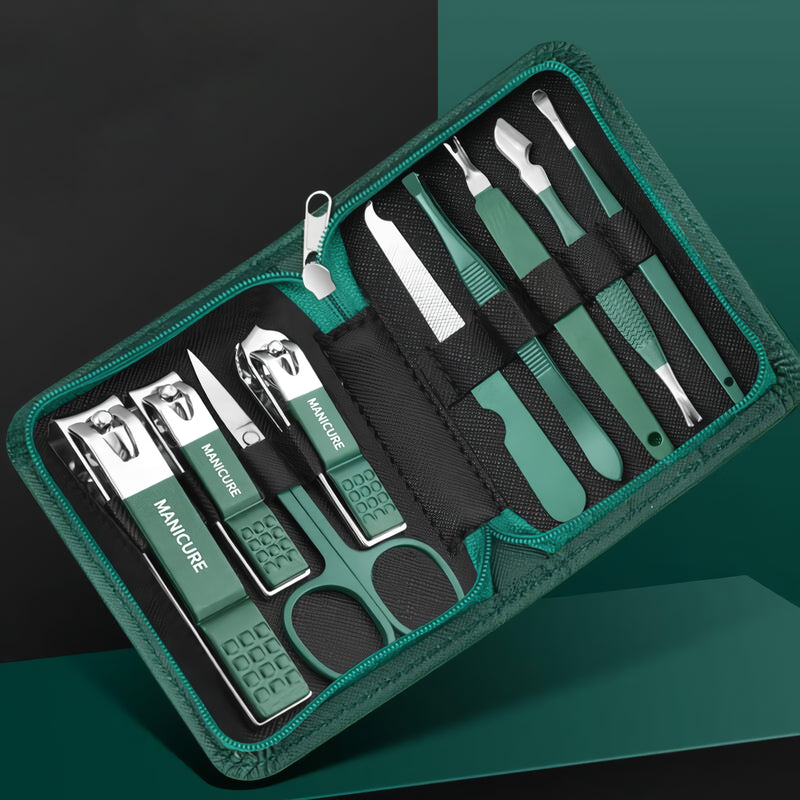 9-piece stainless steel manicure set, view 3 - MRSLM