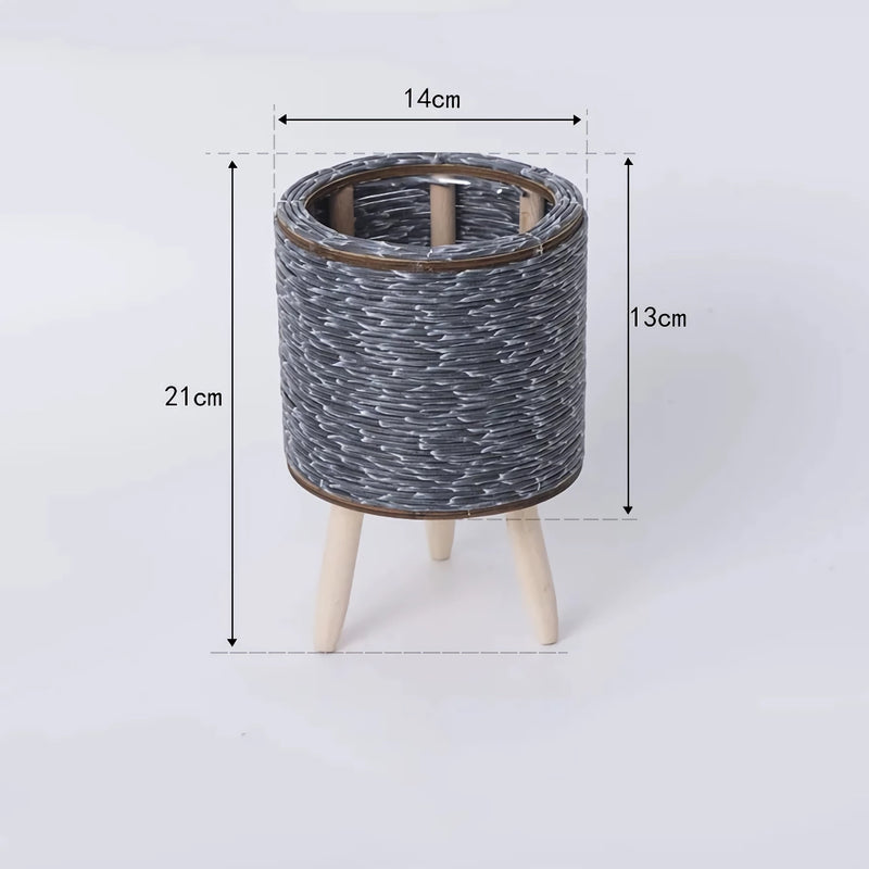 nordic imitation rattan flower pot, view 3 - MRSLM