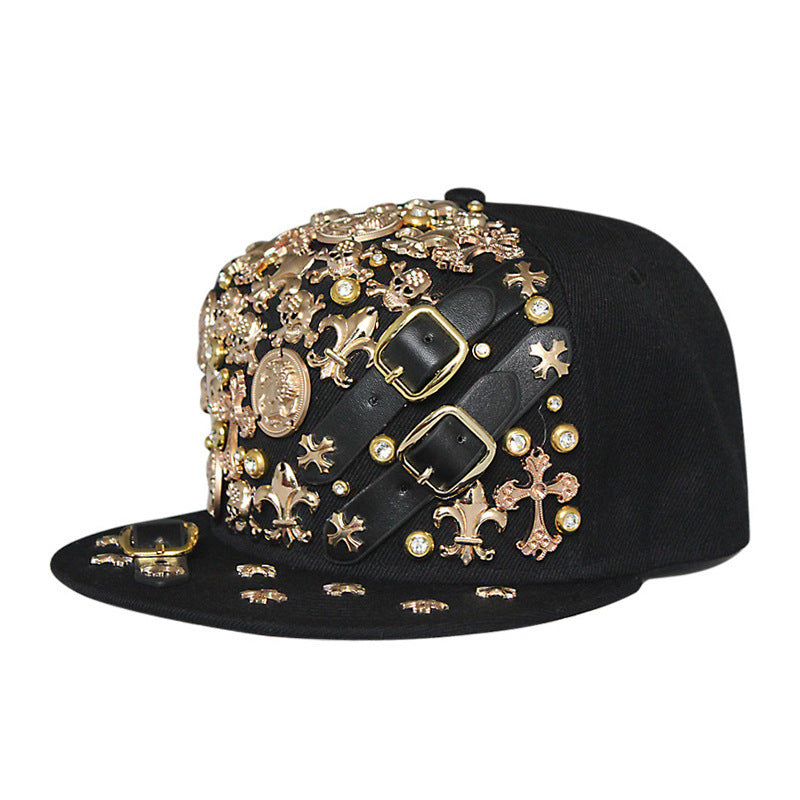 rivet flat brim cap, view 6 - MRSLM