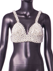 white pearl bandeau sling vest, view 10 - MRSLM