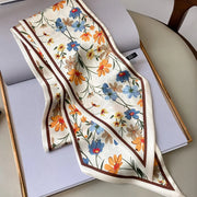 Floral print long polyester scarf, view 9 - MRSLM