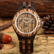 ebony zebra wood automatic watch, view 9 - MRSLM