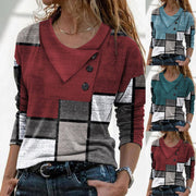women's crossover collar long sleeve top - MRSLM