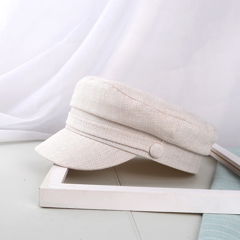 linen blend military hat, view 2 - MRSLM