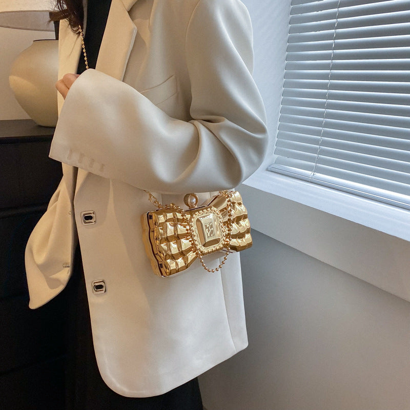 acrylic bow chain handbag, view 5 - MRSLM