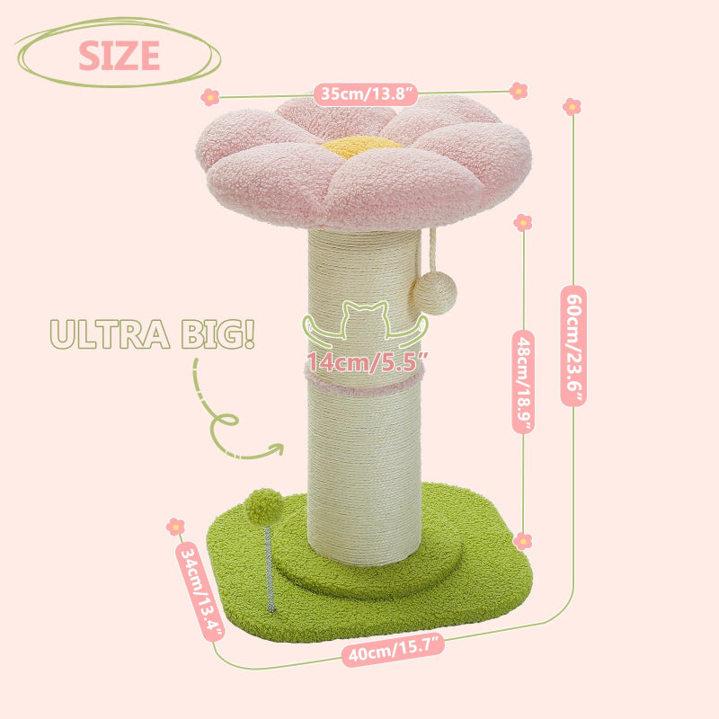 flower cat scratching post, view 4 - MRSLM