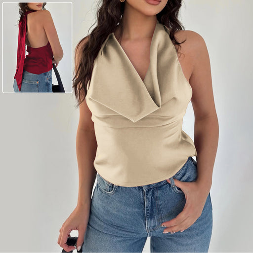 Halter backless slim-fit tank top - MRSLM