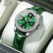 women's encrusted bezel quartz watch, view 6 - MRSLM