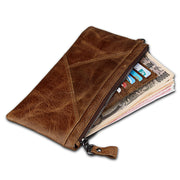 crazy horse leather clutch wallet, view 3 - MRSLM
