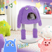 Purple monster cat tree tower, view 3 - MRSLM