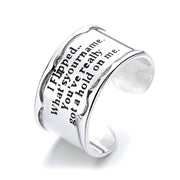sterling silver wide letter open ring, view 5 - MRSLM