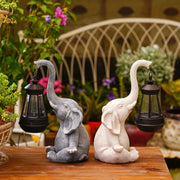 solar elephant lantern garden statue, view 5 - MRSLM