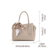 genuine leather top handle handbag, view 7 - MRSLM