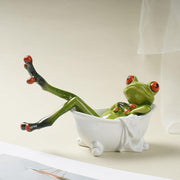 resin toilet frog bathtub figurines - MRSLM