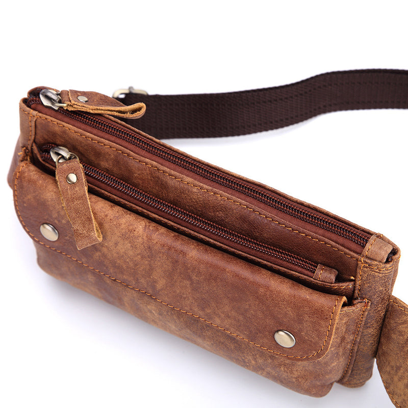men's real leather chest bag, view 5 - MRSLM