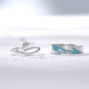 sterling silver star sea couple ring, view 2 - MRSLM