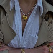 embossed love necklace with leather cord, view 5 - MRSLM