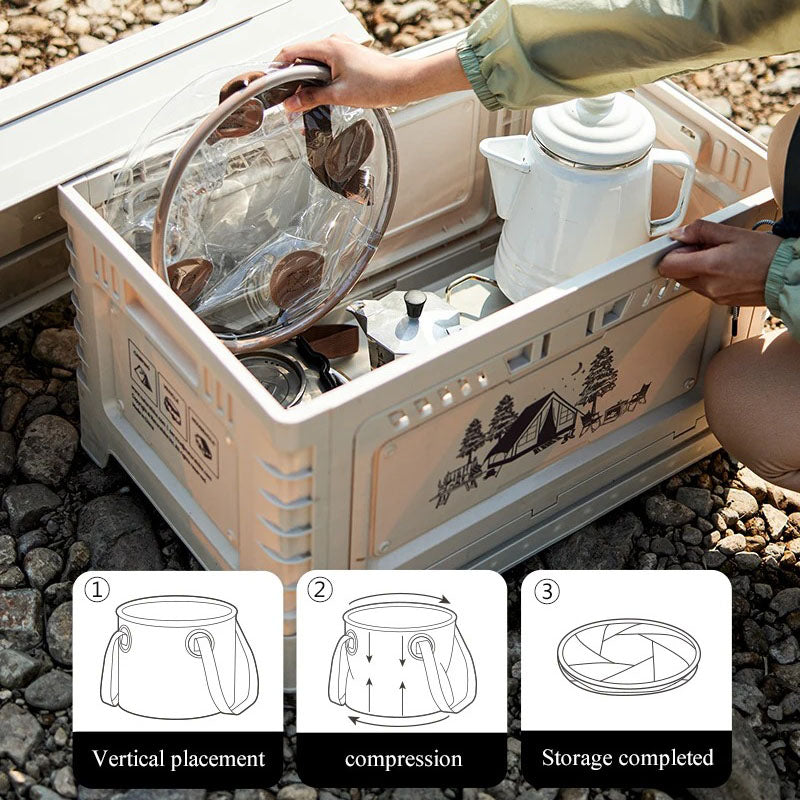 portable transparent folding bucket, view 6 - MRSLM
