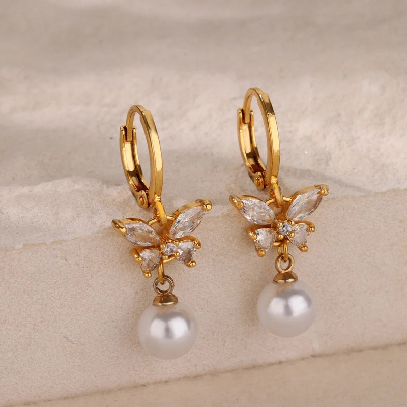 Gold dangle earrings for women - MRSLM