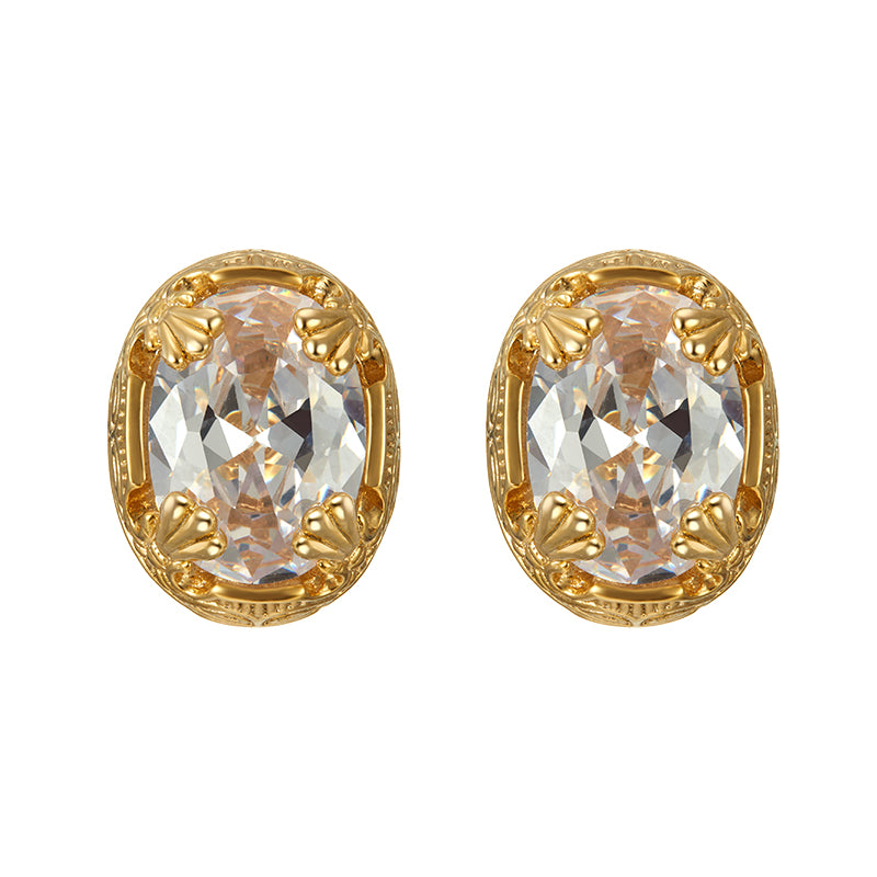 retro gem earrings, view 2 - MRSLM