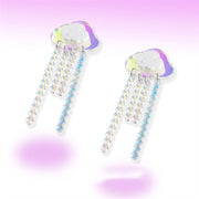 iridescent cloud stud earrings, view 3 - MRSLM