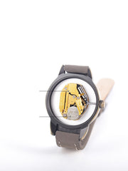 women's leather strap quartz watch, view 3 - MRSLM