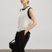 merino wool o-neck pullover vest, view 8 - MRSLM
