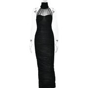 backless hot silver tight dress, view 6 - MRSLM