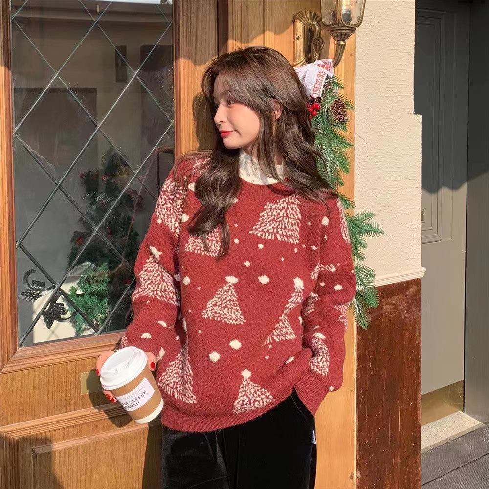 Women's Christmas Tree Jacquard Sweater