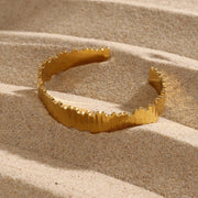 18k gold plated wide cuff bracelet, view 4 - MRSLM