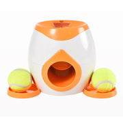 dog tennis launcher and treat dispenser toy, view 2 - MRSLM