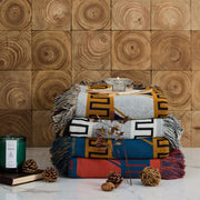 bohemian geometric cotton blanket, view 7 - MRSLM