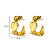 knotted heart stud earrings, view 5 - MRSLM