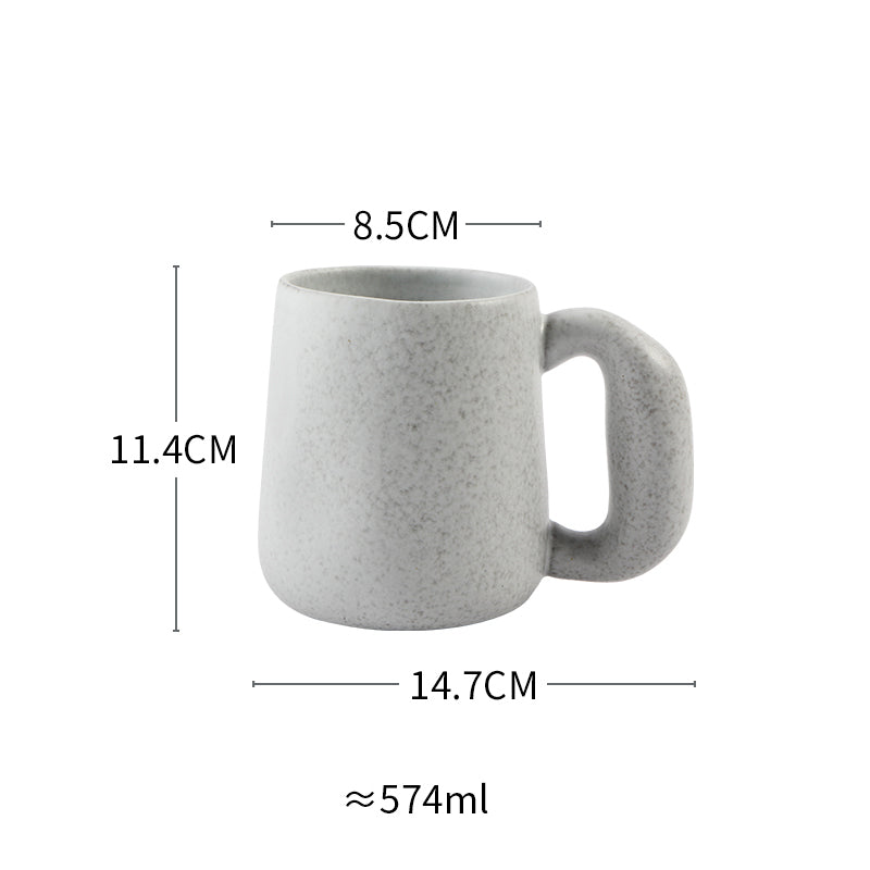 handcrafted stoneware retro coffee mug, view 2 - MRSLM