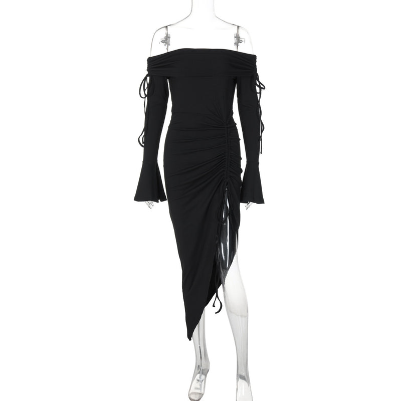 Off-neck split dress for women, view 7 - MRSLM