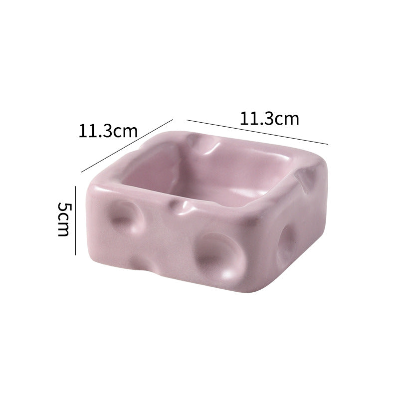cheese-shaped ceramic pet bowl, view 3 - MRSLM
