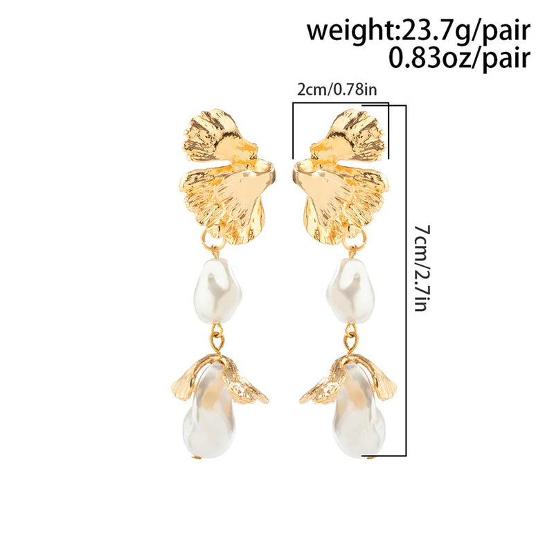 petal flower drop earrings, view 2 - MRSLM