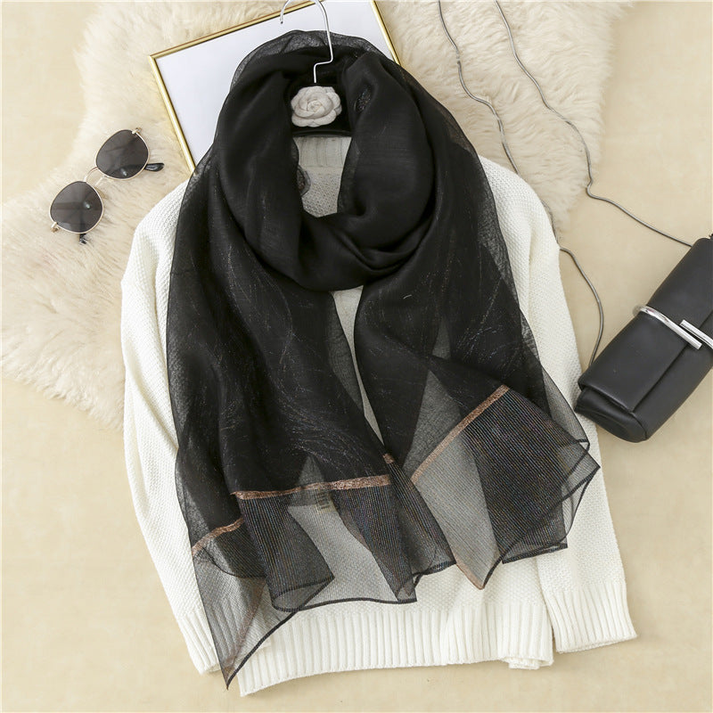 Wool silk scarf for women, view 5 - MRSLM