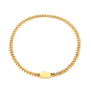 metal buckle thick chain necklace, view 5 - MRSLM