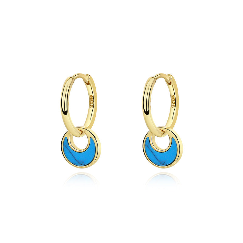 925 sterling silver abalone shell earrings, view 4 - MRSLM