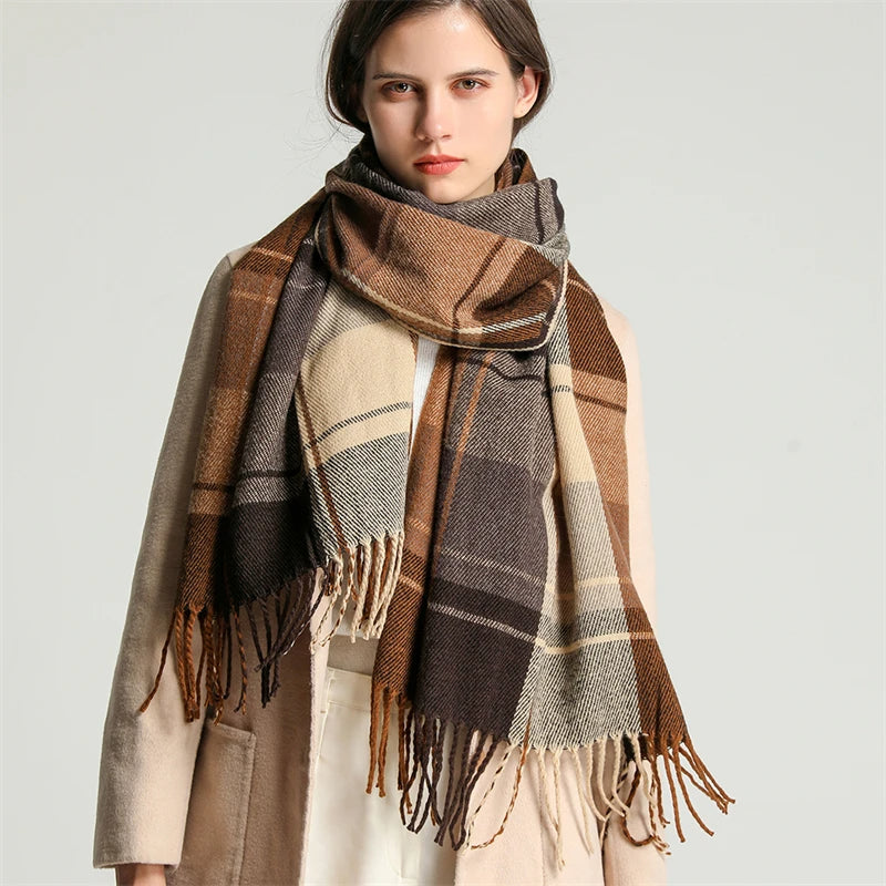 cashmere-feel pashmina shawl wrap, view 4 - MRSLM