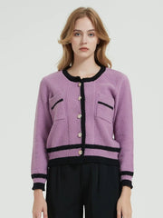 purple knit cardigan, view 2 - MRSLM
