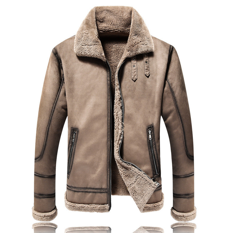 Men's polo collar fleece-lined jacket, view 2 - MRSLM