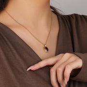 retro silver gem pendant necklace, view 6 - MRSLM