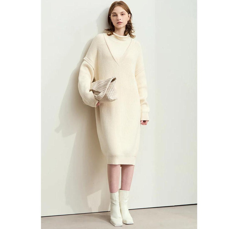 women's midi knitted dress, view 4 - MRSLM