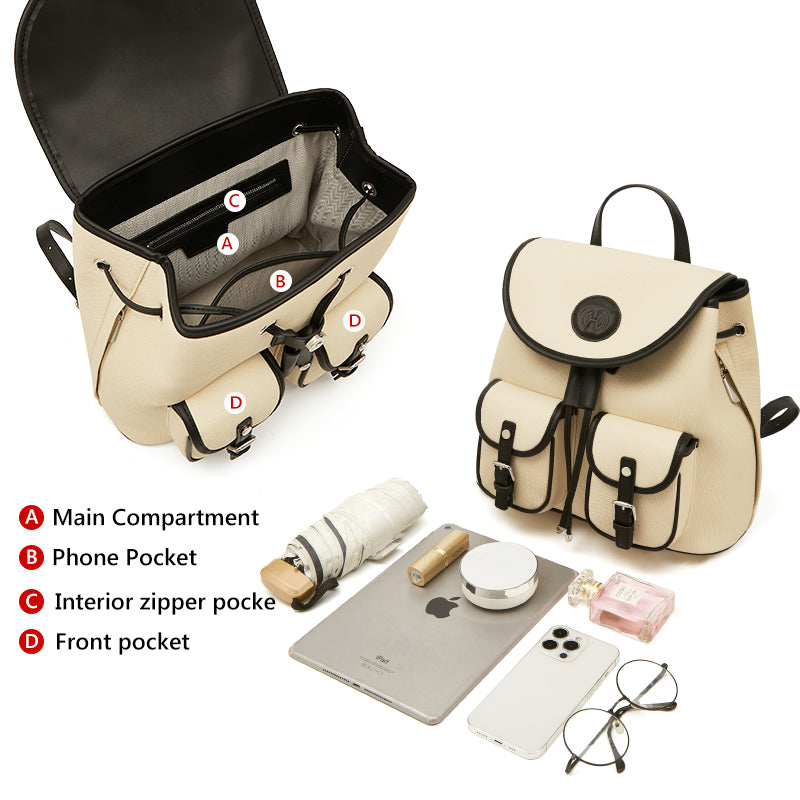 women's soft pu leather backpack, view 5 - MRSLM
