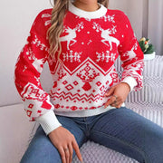 Women's Christmas deer knit sweater, view 6 - MRSLM