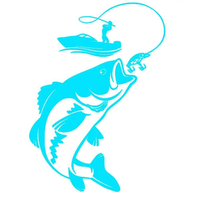 reflective fisherman car decal, view 3 - MRSLM